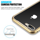 ALUMINUM MAGNETIC SNAP CASE W/TEMPERED GLASS BACKPLATE FOR IPHONE 8/7 PLUS-WHITE