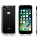 ALUMINUM MAGNETIC SNAP CASE W/TEMPERED GLASS BACKPLATE FOR IPHONE 8/7 PLUS-WHITE