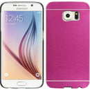 SAMSUNG GALAXY S6 HYBRID CASE BK TPU W BRUSHED STEEL METAL H