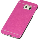 SAMSUNG GALAXY S6 HYBRID CASE BK TPU W BRUSHED STEEL METAL