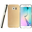 SAMSUNG GALAXY S6 EDGE HYBRID CASE BLACK TPU W/ BRUSHED STEE