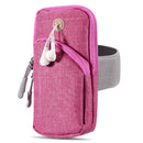 UNIVERSAL SPORTS ARMBAND DURABLE CANVAS MOBILE POUCH WITH SECURED ZIPPER - BLACK