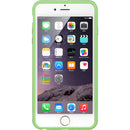 FOR IPHONE 6 / 6S PLUS HARD BUMPER CANDY CASE GREEN TRIM W/ CLEAR PC