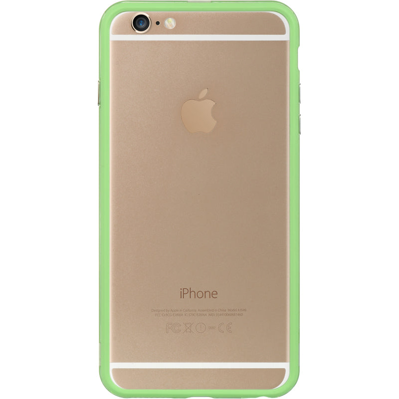 FOR IPHONE 6 / 6S PLUS HARD BUMPER CANDY CASE GREEN TRIM W/ CLEAR PC