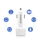 UNIVERSAL 2.1A TYPE C CAR CHARGER W/ ATTACHED CABLE & 1 EXTRA USB CHARGING PORT