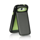 SAMSUNG S3 FLIP MIRROR/STAND CARD CASE NEON GREEN SKIN