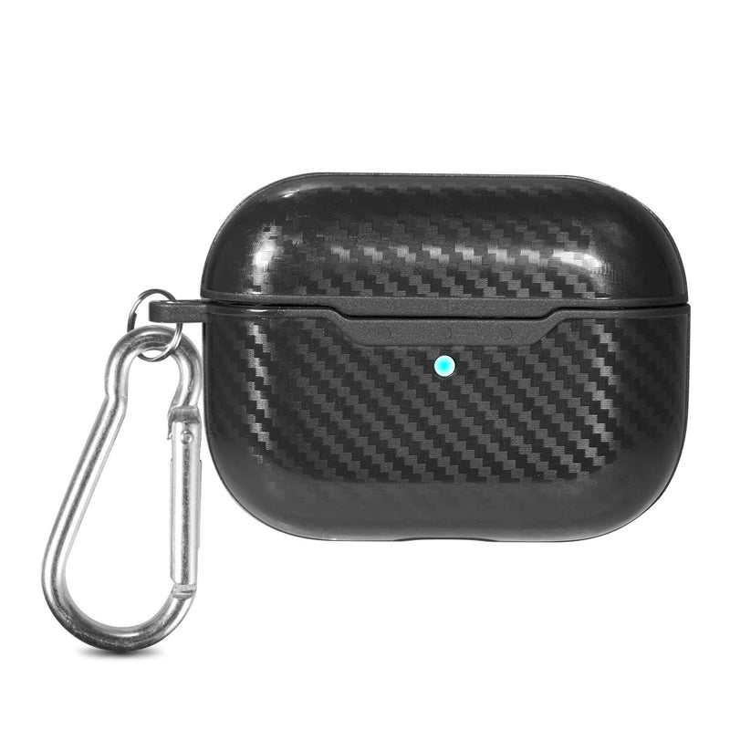 CARBON FIBER TEXTURE TPU PROTECTIVE CASE WITH CARABINER