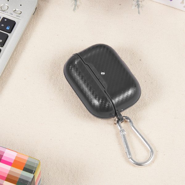 CARBON FIBER  PROTECTIVE CASE CARABINER (FRONT LED)FOR AIRPODS PRO 2019