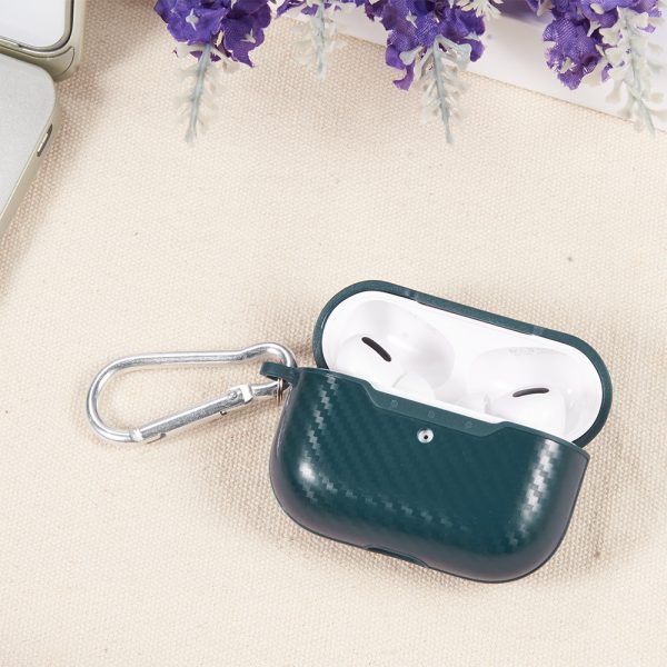 CARBON FIBER  PROTECTIVE CASE CARABINER (FRONT LED)FOR AIRPODS PRO 2019