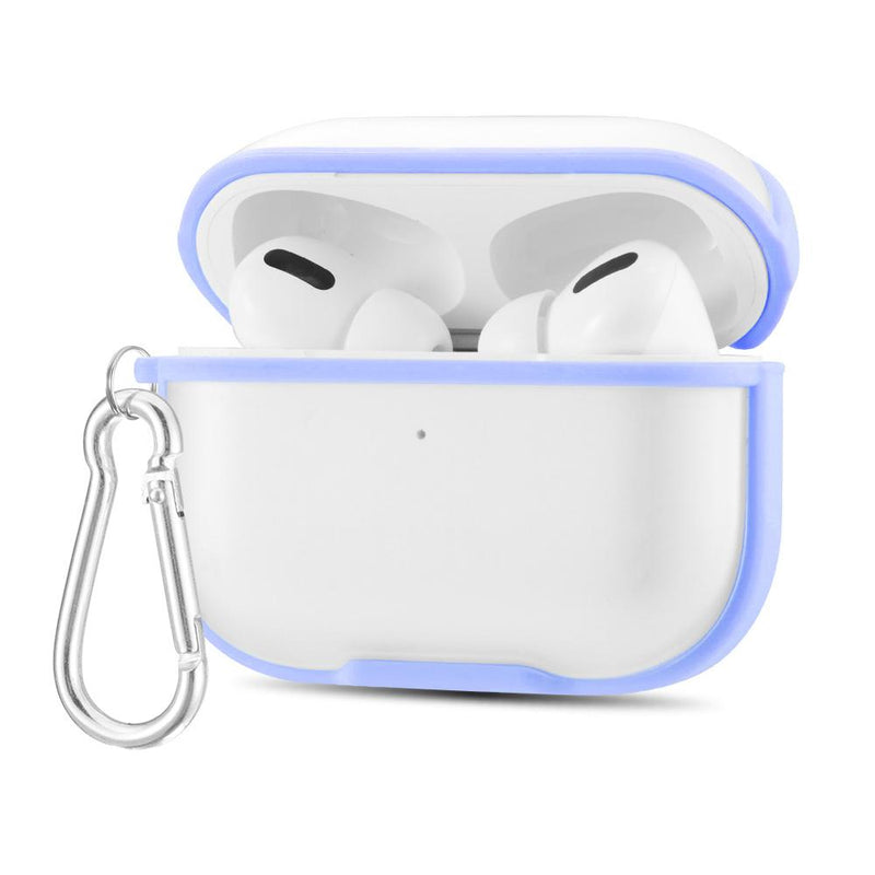 STYLISH EGGSHELL PC CLEAR CASE WITH CARABINER FOR AIRPODS PRO