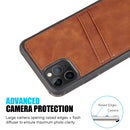 IPHONE 11 PRO MAX DUOKASE PU LEATHER DUAL CREDIT CARD/ID TPU CASE BROWN