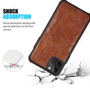 IPHONE 11 PRO MAX DUOKASE PU LEATHER DUAL CREDIT CARD/ID TPU CASE BROWN