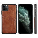 IPHONE 11 PRO MAX DUOKASE PU LEATHER DUAL CREDIT CARD/ID TPU CASE BROWN