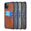 IPHONE 11 PRO MAX DUOKASE PU LEATHER DUAL CREDIT CARD/ID TPU CASE BROWN