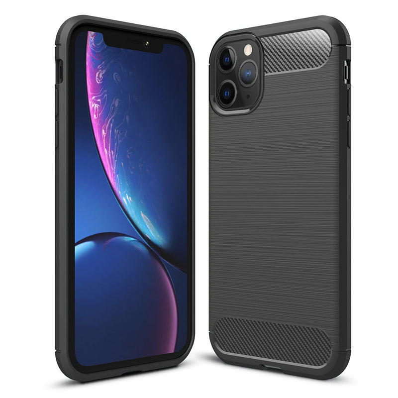 CARBON SLEEK TEXTURIZED TPU CASE WITH SILKEE TEXTURIZED FINISH FOR IPHONE 11 PRO - BLACK