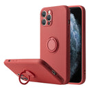 IPHONE  12 PRO SLIM LIQUID SILICONE CASE W/ RING HOLDER KICKSTAND RASBERRY RED
