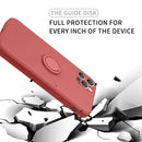 IPHONE  12 PRO SLIM LIQUID SILICONE CASE W/ RING HOLDER KICKSTAND RASBERRY RED
