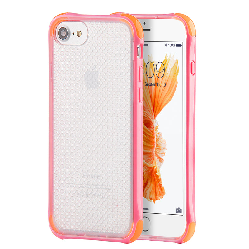 FOR IPHONE 7 DUAL COLOR SHOCKPROOF CRYSTAL TPU CASE - PINK