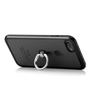 IPHONE 7 DIAMOND JEWEL TRANSPARENT TPU RING CASE WITH CHROME BLING FRAME BLACK