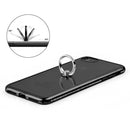 IPHONE 7 DIAMOND JEWEL TRANSPARENT TPU RING CASE WITH CHROME BLING FRAME BLACK