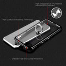 IPHONE 7 DIAMOND JEWEL TRANSPARENT TPU RING CASE WITH CHROME BLING FRAME BLACK