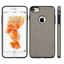 FOR IPHONE 7 LEATHERETTE TPU COVER CASE - GREY