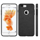 FOR IPHONE 7 PLUS LEATHERETTE TPU COVER CASE - BLACK