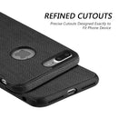 FOR IPHONE 7 PLUS LEATHERETTE TPU COVER CASE - BLACK
