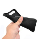 FOR IPHONE 7 PLUS LEATHERETTE TPU COVER CASE - BLACK