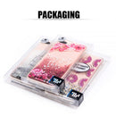 IPHONE 8/7/6S/6 PLUS WATERFALL LIQUID SPARKLING QUICKSAND CASE - PINK FLOWER