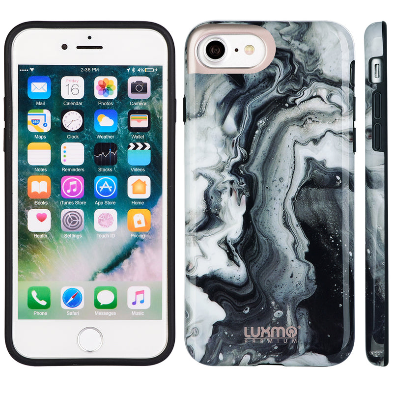 IPHONE 8 MARBLE SHINE DESIGN UV COATED TPU CASE