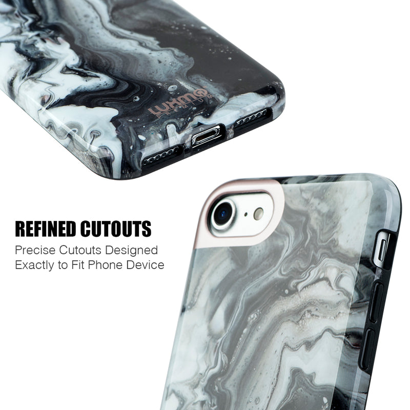 IPHONE 8 MARBLE SHINE DESIGN UV COATED TPU CASE