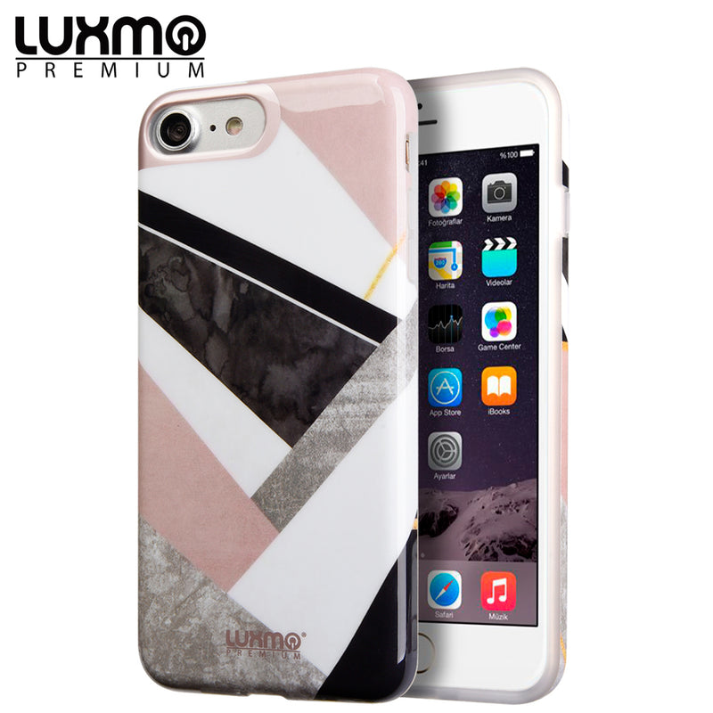 IPHONE 8 MARBLE SHINE DESIGN UV COATED TPU CASE