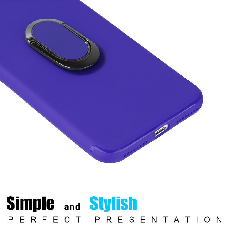 FOR IPHONE 8 / 7 THE SURPLUS SOFT TPU CASE WITH MAGNET RING STAND - BLUE