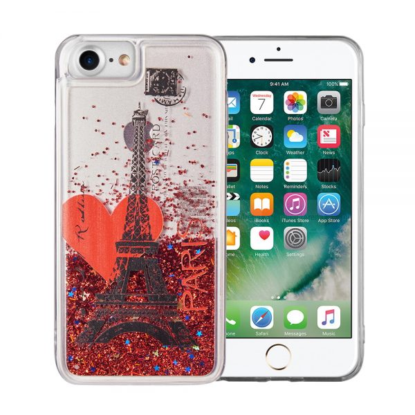 IPHONE SE(2020)/8/7/6 WATERFALL LIQUID SPARKLING QUICKSAND CASE-ROMANCE IN PARIS