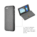 IPHONE 8 / 7 WALLET TO GO CANVAS CASE WITH MAGNETIC DETACHABLE WALLET - BROWN