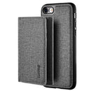 IPHONE 8 / 7 WALLET TO GO CANVAS CASE WITH MAGNETIC DETACHABLE WALLET - BROWN