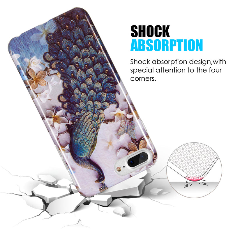IPHONE 8/7/6 PLUS ARTISTRY COLLECTION MARBLE TPU CASE GLITTER - PAINTERS DREAM