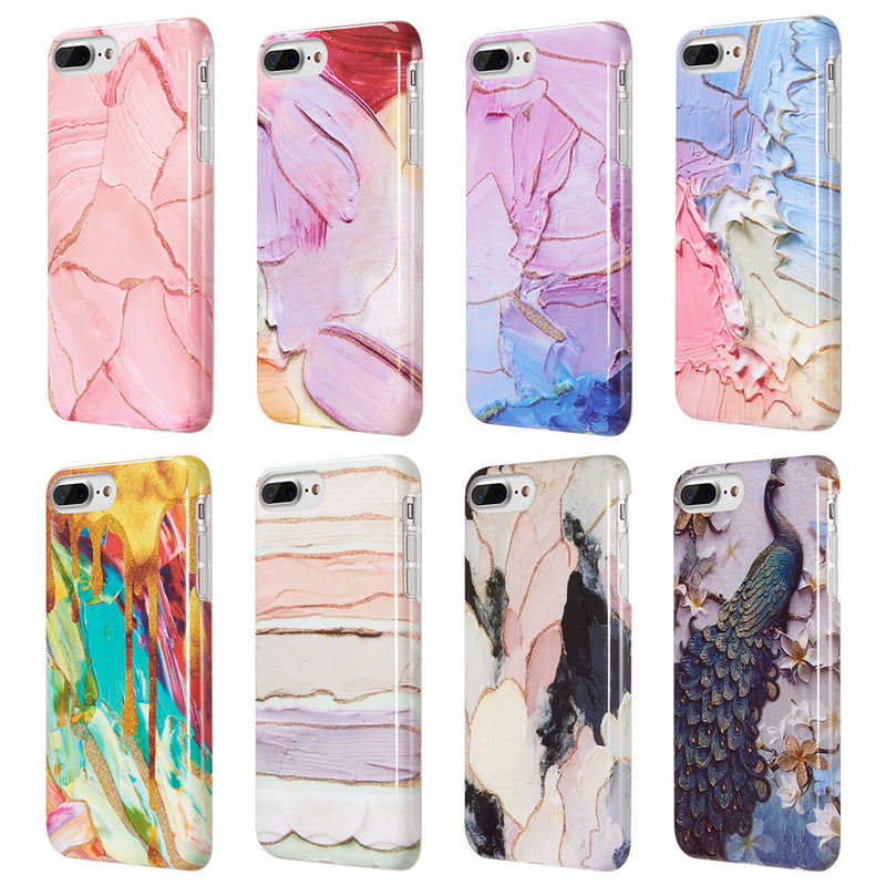 IPHONE 8/7/6 PLUS ARTISTRY COLLECTION MARBLE TPU CASE GLITTER - PAINTERS DREAM