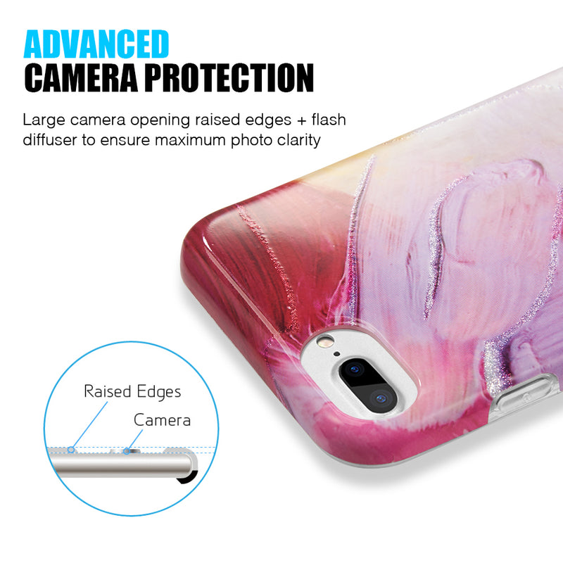 IPHONE 8/7/6 PLUS ARTISTRY COLLECTION MARBLE TPU CASE GLITTER - PAINTERS DREAM