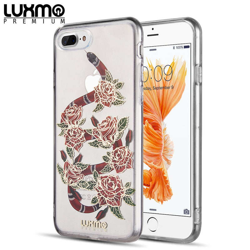 IPHONE 8/7/6 PLUS THE EYE CANDY CAPSULE COLLECTION TRANSPARENT - SNAKE & ROSES