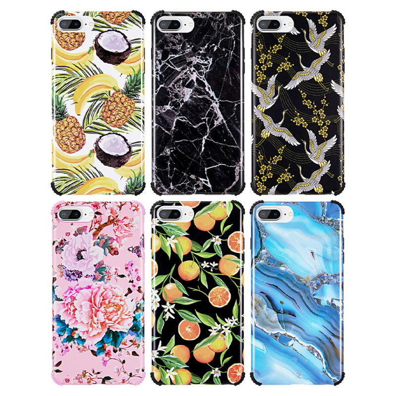 IPHONE 8 PLUS UV COATED TPU CASE WITH FULL COVER PRINTED DESIGN-JAPANESE CRANE