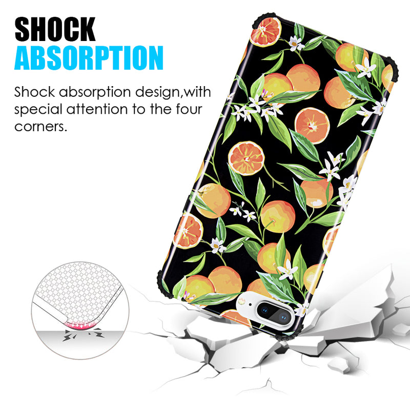 IPHONE 8 PLUS UV COATED TPU CASE WITH FULL COVER PRINTED DESIGN-JAPANESE CRANE