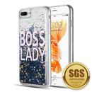 FOR IPHONE 8 / 7 / 6 PLUS WATERFALL LIQUID SPARKLING QUICKSAND TPU CASE - BOSS LADY
