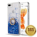 FOR IPHONE 8 / 7 / 6 PLUS THE WATERFALL RING LIQUID SPARKLING QUICKSAND TPU CASE - BLUE