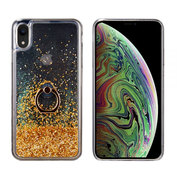 FOR IPHONE XR THE WATERFALL RING LIQUID SPARKLING QUICKSAND  CASE