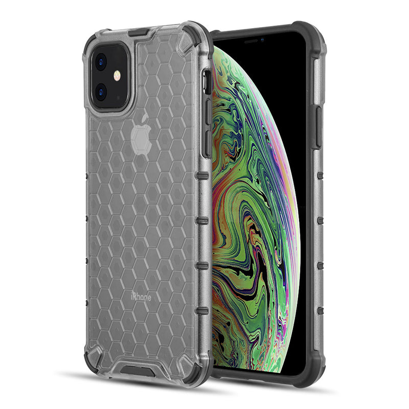 HONEYCOMB CRYSTAL CLEAR SHOCK ABSORPTION BUMPER  CASE IPHONE 11