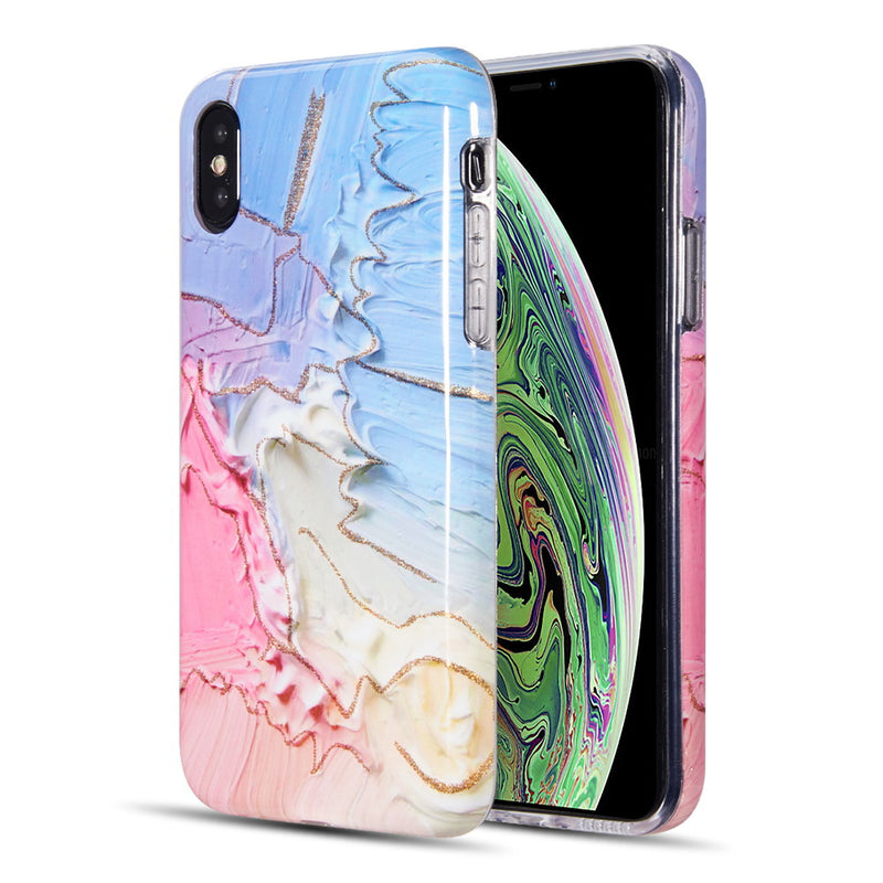 THE ARTISTRY COLLECTION FULL COVERAGE IMD MARBLE TPU CASE WITH GLITTER FOR IPHONE XS / X - FROSTING