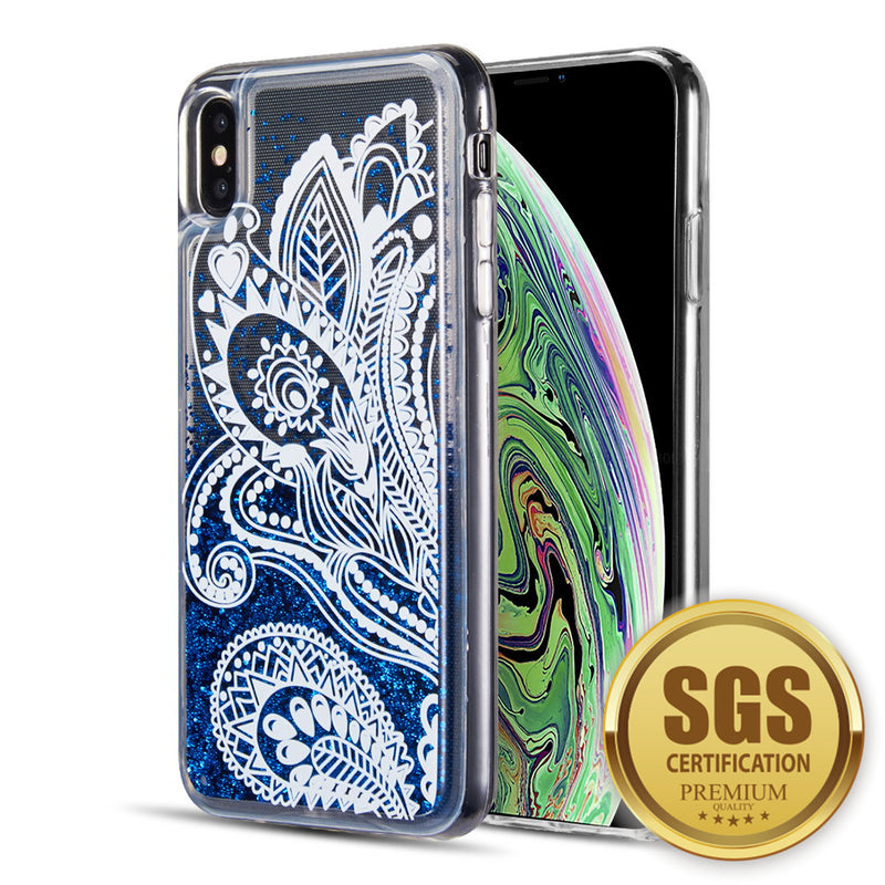THE WATERFALL LIQUID SPARKLING QUICKSAND TPU CASE FOR IPHONE XS MAX - BLUE LACE