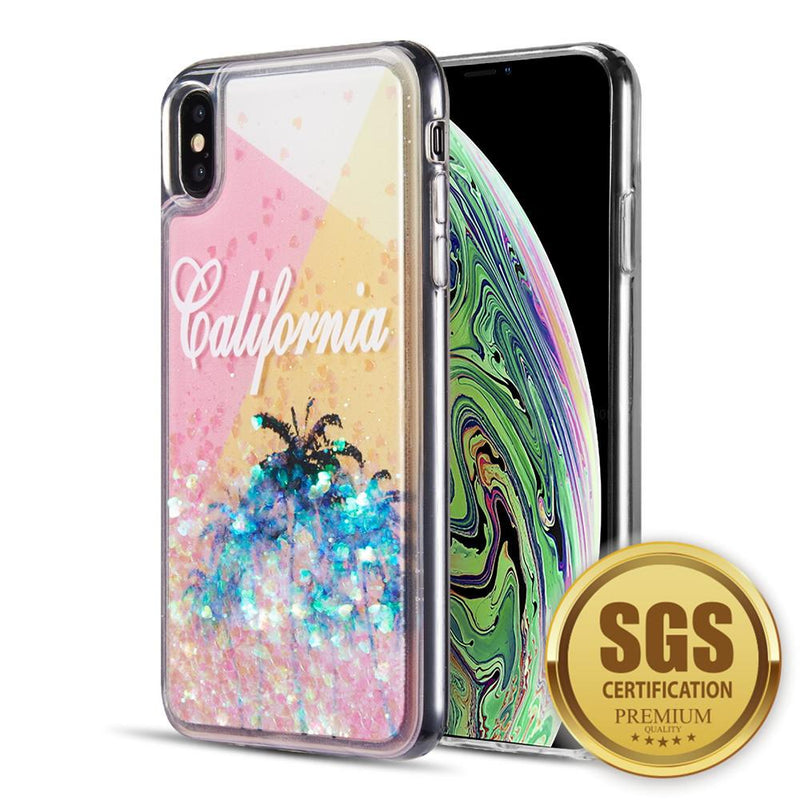 THE WATERFALL LIQUID SPARKLING QUICKSAND  CASE FOR IPHONE XS MAX